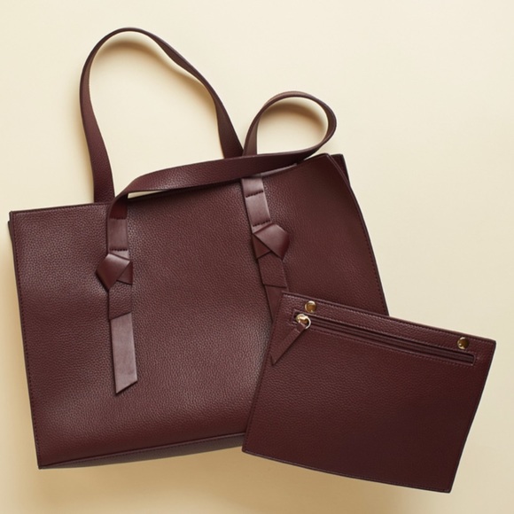 The Perfect Tote - Merlot Vegan Leather Lush - Picture 4 of 8